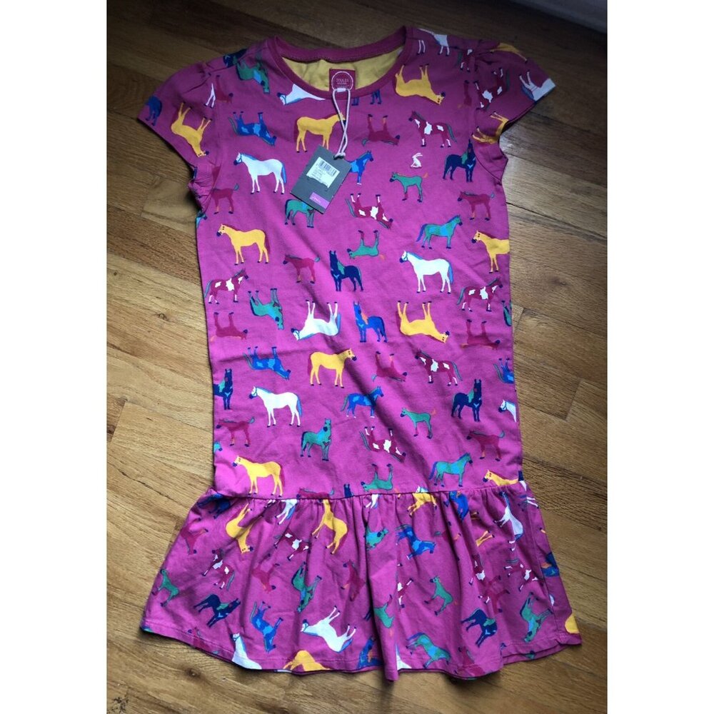 🆕 Joules Pink Horse Dress Size 152 11-12 Years